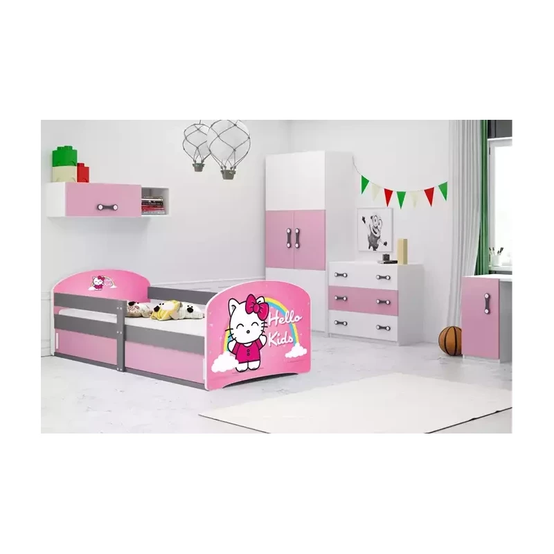 Gyerekágy tárolóhellyel matrac nélkül 80x160 CAT 1 - grafitszürke