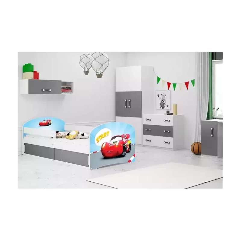 Gyerekágy tárolóhellyel matrac nélkül 80x160 RACER 1 - fehér
