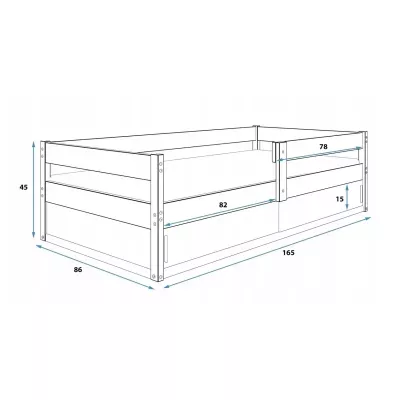 Gyerekágy 80x160 ZIXI ajtóval - fehér