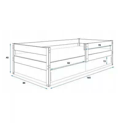 Gyerekágy 80x160 ZIXI ajtóval - fehér