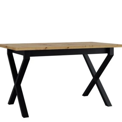 Kihúzható étkezőasztal 140x80 cm ALVARADO 1 - artisan tölgy / fekete