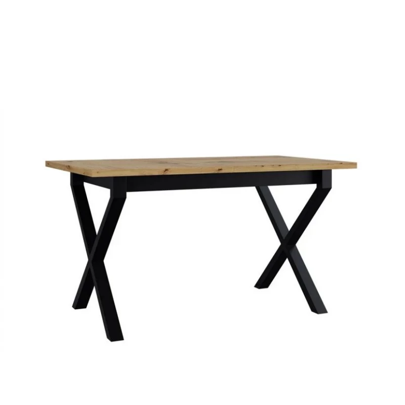 Kihúzható étkezőasztal 140x80 cm ALVARADO 1 - artisan tölgy / fekete