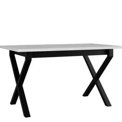 Kihúzható étkezőasztal 140x80 cm ALVARADO 1 - fehér / fekete