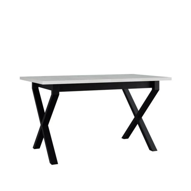 Kihúzható étkezőasztal 140x80 cm ALVARADO 1 - fehér / fekete