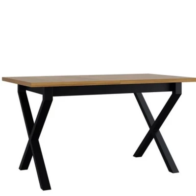 Kihúzható étkezőasztal 140x80 cm ALVARADO 1 - unokája tölgy / fekete