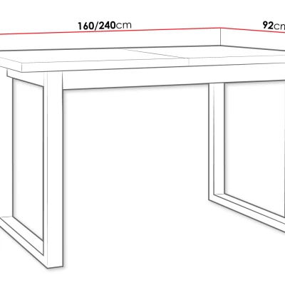 Kihúzható étkezőasztal 160x92 cm ALVARADO 4 - fehér / fekete