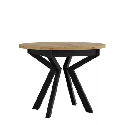 Kis kerek étkezőasztal 100 cm ALVARADO 7 - artisan tölgy / fekete