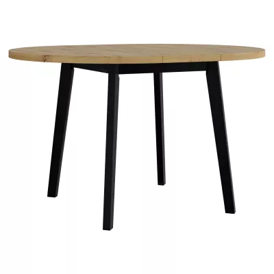 Kerek, kis kihúzható étkezőasztal 100 cm AMES 9 - artisan tölgy / fehér