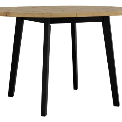 Kerek, kis kihúzható étkezőasztal 100 cm AMES 9 - artisan tölgy / fekete