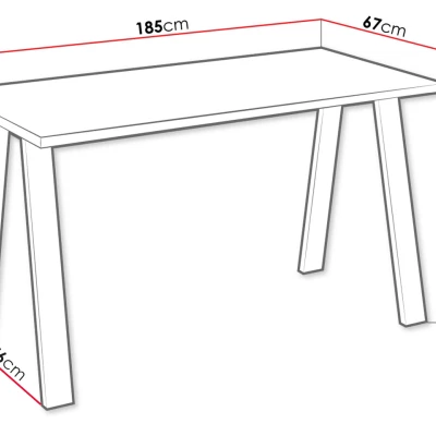 Étkezőasztal 185x67 cm KOCIO - artisan tölgy / fekete