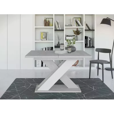 Kihúzható étkezőasztal 120x90 cm FIGOL - szürke / fehér
