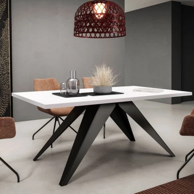 Kihúzható étkezőasztal 140x80 cm EDGAR - sarkvidéki fehér / fekete
