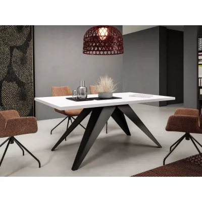 Kihúzható étkezőasztal 140x80 cm EDGAR - sarkvidéki fehér / fekete