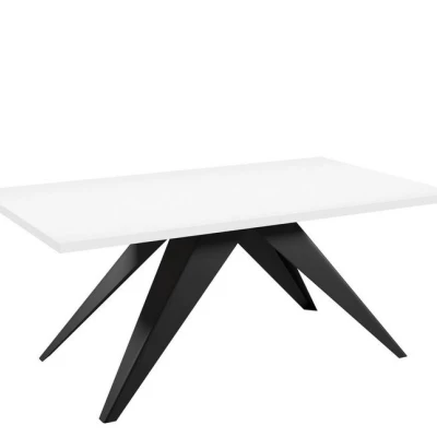 Kihúzható étkezőasztal 140x80 cm EDGAR - sarkvidéki fehér / fekete