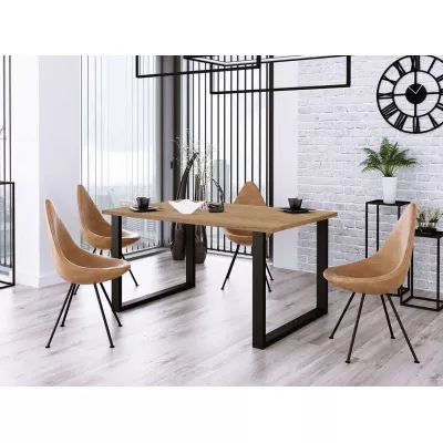 Étkezőasztal 185x90 cm IZMIR - lancelot tölgy / fekete