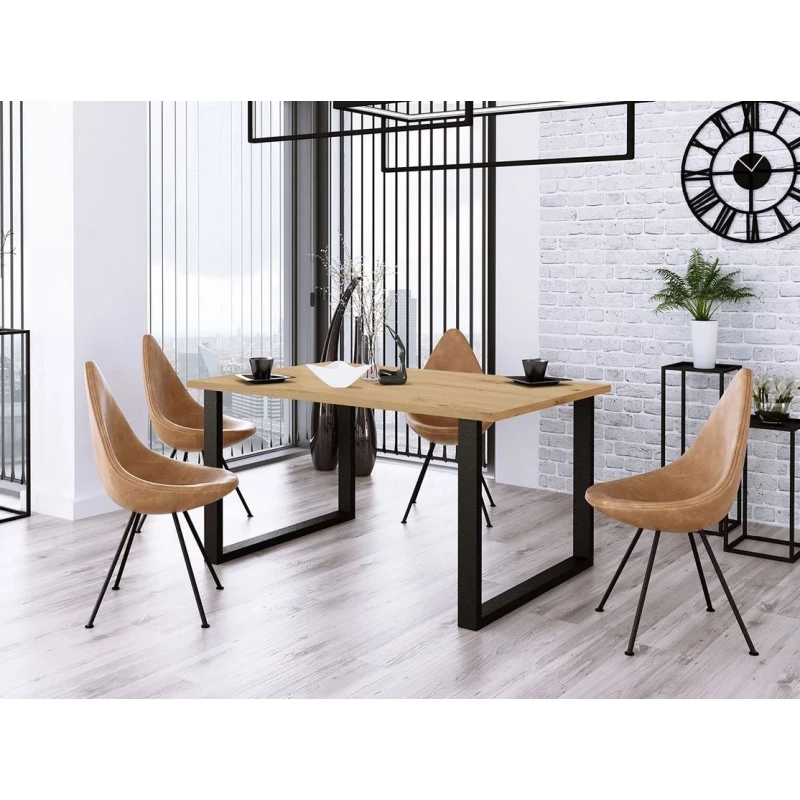 Étkezőasztal 185x90 cm IZMIR - artisan tölgy / fekete