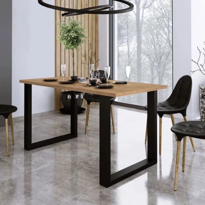 Étkezőasztal 138x67 cm IZMIR - lancelot tölgy / fekete