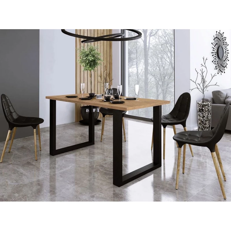 Étkezőasztal 138x67 cm IZMIR - lancelot tölgy / fekete