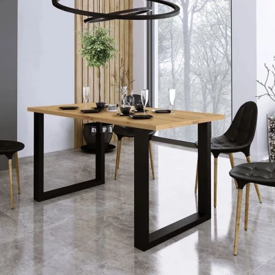 Étkezőasztal 138x67 cm IZMIR - artisan tölgy / fekete