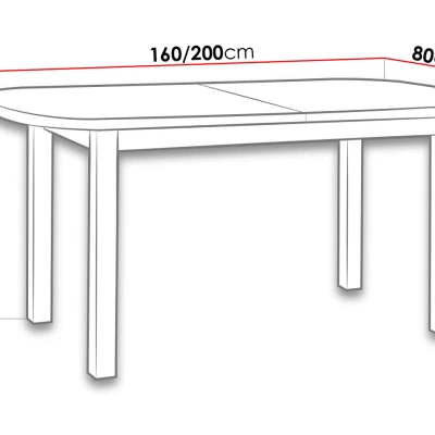 Kihúzható étkezőasztal 160x80 cm BANGS 1 - fehér