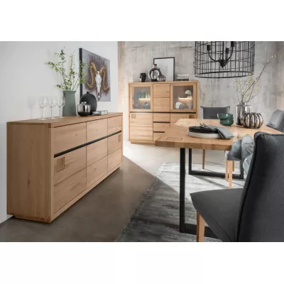 Étkezőasztal 160x90 LEXY - olajozott vadtölgy / fekete