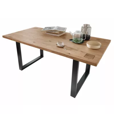 Étkezőasztal 160x90 LEXY - olajozott vadtölgy / fekete