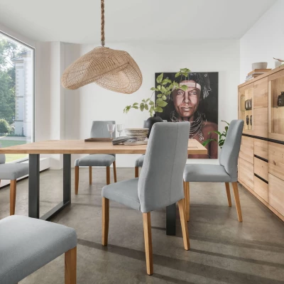 Étkezőasztal 180x90 LEXY - olajozott vadtölgy / fekete