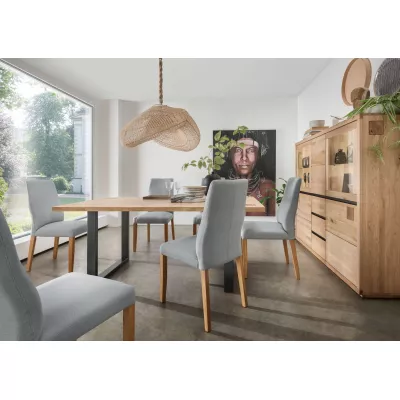 Étkezőasztal 180x90 LEXY - olajozott vadtölgy / fekete