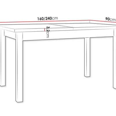 Kihúzható konyhaasztal 190x80 cm CAMBERT XL 2 - diófa