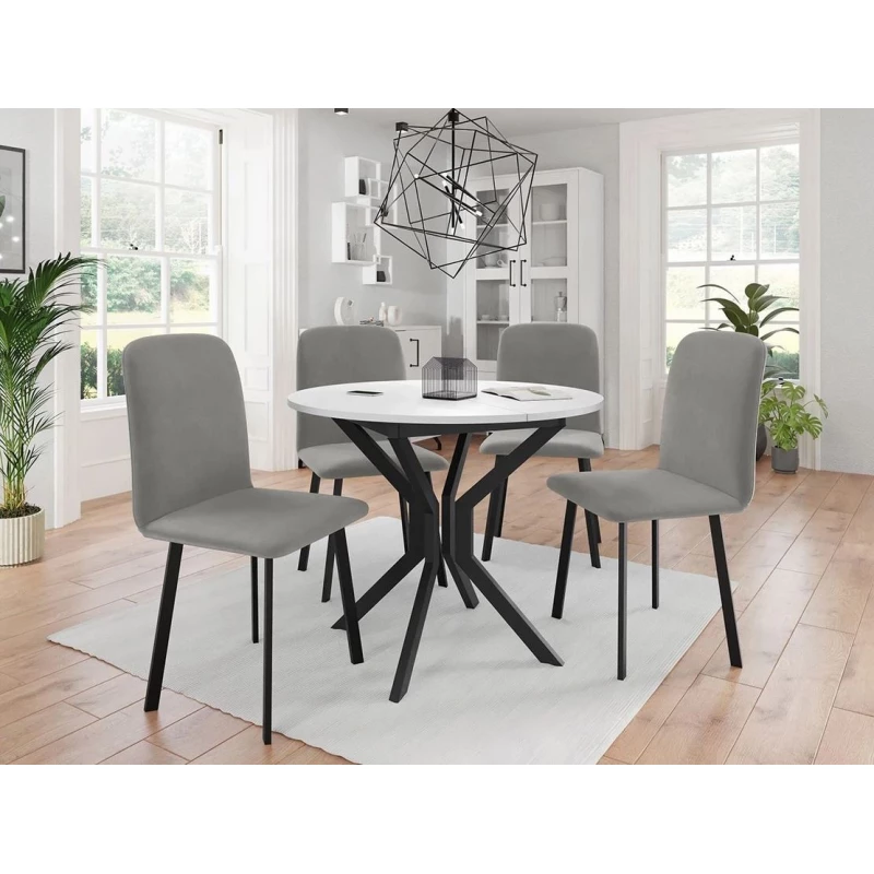 Kis kerek étkezőasztal 90 cm DIAMENT 1 - fehér / fekete