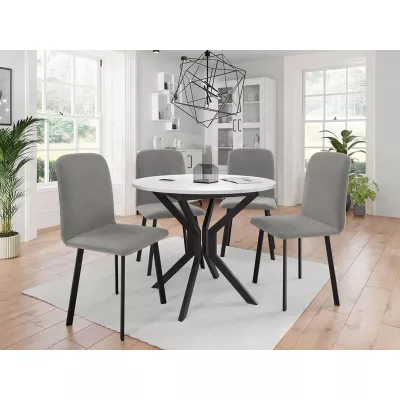 Kis kerek étkezőasztal 90 cm DIAMENT 1 - fehér / fekete