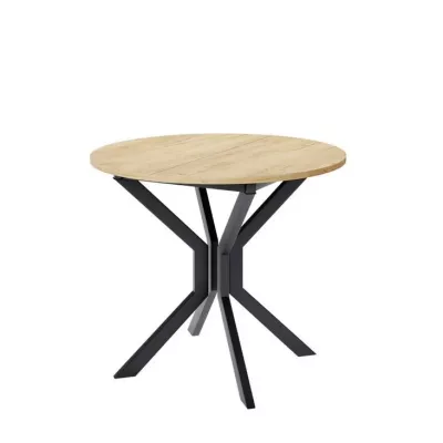 Kis kerek étkezőasztal 90 cm DIAMENT 1 - kraft tölgyfa arany / fekete
