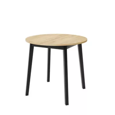 Kis kerek étkezőasztal 90 cm DIAMENT 2 - kraft tölgyfa arany / fekete