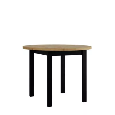 Kis kihúzható kerek étkezőasztal 100 cm BAIRD 2 - artisan tölgy / fekete