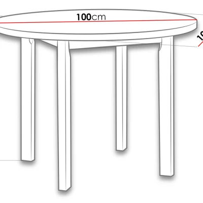 Kis kerek étkezőasztal 100 cm BAIRD 5 - fehér