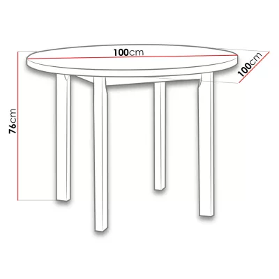 Kis kerek étkezőasztal 100 cm BAIRD 5 - fehér