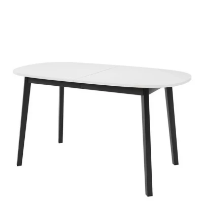 Ovális, kihúzható étkezőasztal 150x80 cm JORIS - fehér / fekete