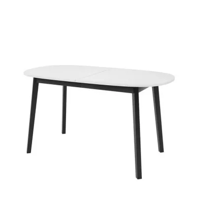 Ovális, kihúzható étkezőasztal 150x80 cm JORIS - fehér / fekete