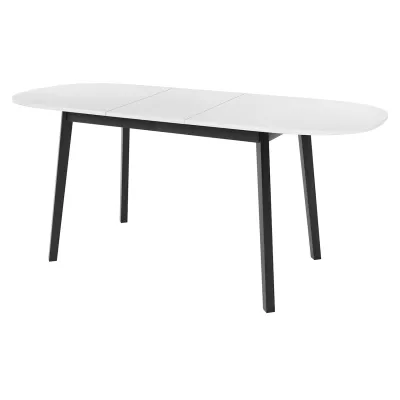 Ovális, kihúzható étkezőasztal 150x80 cm JORIS - fehér / fekete