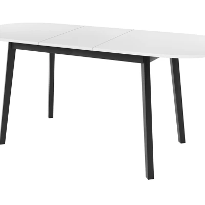 Ovális, kihúzható étkezőasztal 150x80 cm JORIS - márvány szürke / fekete