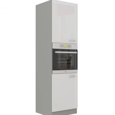 Magas szekrény 60 cm beépíthető sütőhöz GENJI 2 - szürke / fényes fehér