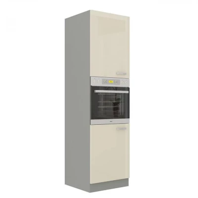 Magas szekrény beépíthető sütőhöz 60 cm SHAN 2 - szürke / fényes krém