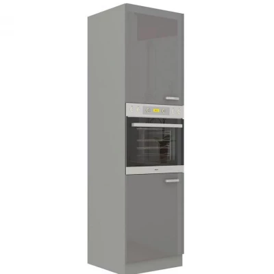 Magas szekrény 60 cm beépíthető sütőhöz RONG 2 - szürke / fényes szürke