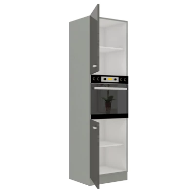 Magas szekrény 60 cm beépíthető sütőhöz RONG 2 - szürke / fényes szürke