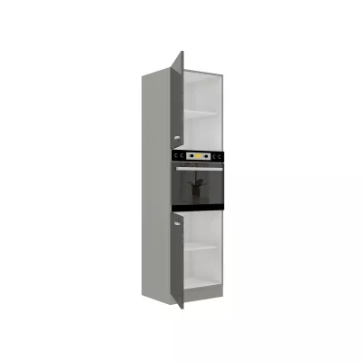 Magas szekrény 60 cm beépíthető sütőhöz RONG 2 - szürke / fényes szürke