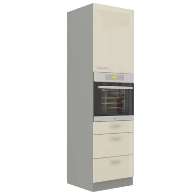 Magas szekrény beépíthető sütőhöz 60 cm SHAN 1 - szürke / fényes krém