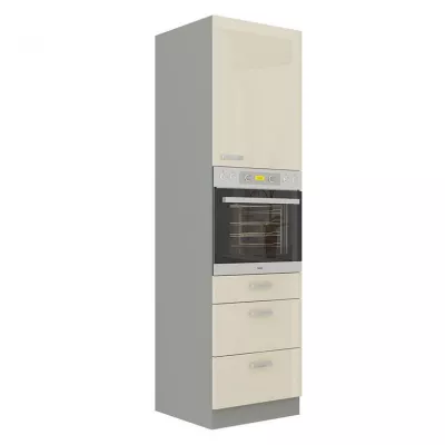 Magas szekrény beépíthető sütőhöz 60 cm SHAN 1 - szürke / fényes krém