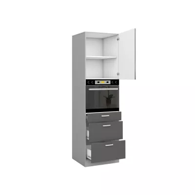 Magas szekrény beépíthető sütőhöz 60 cm SHAN 1 - szürke / fényes krém