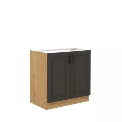 Alsó konyhaszekrény mosogató alatt 80 cm FRYZIA - artisan tölgy / grafit + INGYENES mosogató