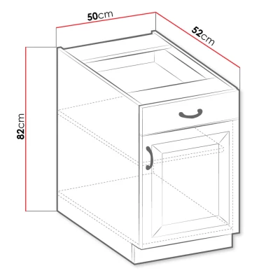 Alsó konyhaszekrény fiókkal 50 cm FRYZIA - fehér